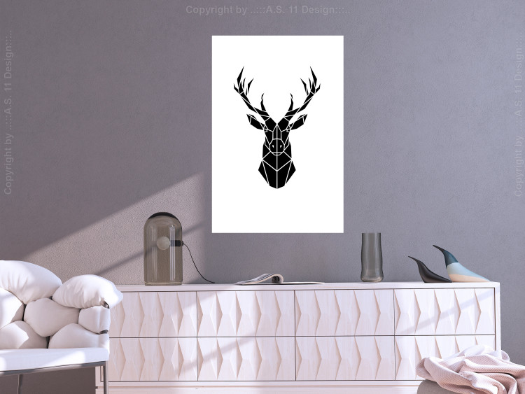 Wall Poster Harmonious Deer - deer figure created from geometric shapes 125109 additionalImage 2