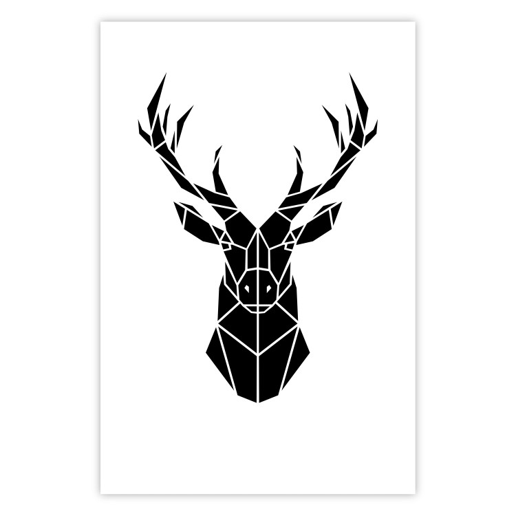 Wall Poster Harmonious Deer - deer figure created from geometric shapes 125109