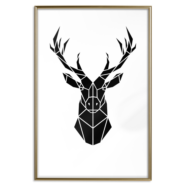 Wall Poster Harmonious Deer - deer figure created from geometric shapes 125109 additionalImage 16
