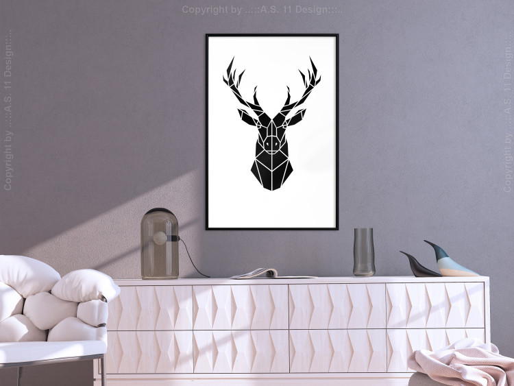 Wall Poster Harmonious Deer - deer figure created from geometric shapes 125109 additionalImage 3