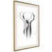 Wall Poster Prince of the Forest - black deer on a white background with visible shadow reflection 125409 additionalThumb 2