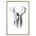Wall Poster Prince of the Forest - black deer on a white background with visible shadow reflection 125409 additionalThumb 20