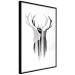 Wall Poster Prince of the Forest - black deer on a white background with visible shadow reflection 125409 additionalThumb 10
