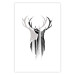 Wall Poster Prince of the Forest - black deer on a white background with visible shadow reflection 125409 additionalThumb 25