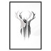 Wall Poster Prince of the Forest - black deer on a white background with visible shadow reflection 125409 additionalThumb 15