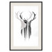 Wall Poster Prince of the Forest - black deer on a white background with visible shadow reflection 125409 additionalThumb 18