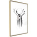 Wall Poster Prince of the Forest - black deer on a white background with visible shadow reflection 125409 additionalThumb 8