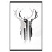 Wall Poster Prince of the Forest - black deer on a white background with visible shadow reflection 125409 additionalThumb 24