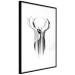 Wall Poster Prince of the Forest - black deer on a white background with visible shadow reflection 125409 additionalThumb 13
