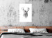 Wall Poster Prince of the Forest - black deer on a white background with visible shadow reflection 125409 additionalThumb 4