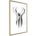 Wall Poster Prince of the Forest - black deer on a white background with visible shadow reflection 125409 additionalThumb 12