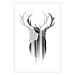 Wall Poster Prince of the Forest - black deer on a white background with visible shadow reflection 125409