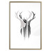 Wall Poster Prince of the Forest - black deer on a white background with visible shadow reflection 125409 additionalThumb 16