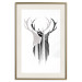 Wall Poster Prince of the Forest - black deer on a white background with visible shadow reflection 125409 additionalThumb 19