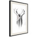 Wall Poster Prince of the Forest - black deer on a white background with visible shadow reflection 125409 additionalThumb 3
