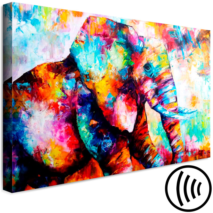 Canvas Gaze of the Elephant (1-part) wide - colorful animal figure 127309 additionalImage 6
