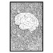 Poster Clear Mind - black and white human brain on abstract patterned background 127909 additionalThumb 17