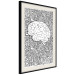 Poster Clear Mind - black and white human brain on abstract patterned background 127909 additionalThumb 2