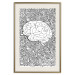 Poster Clear Mind - black and white human brain on abstract patterned background 127909 additionalThumb 19