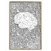 Poster Clear Mind - black and white human brain on abstract patterned background 127909 additionalThumb 27