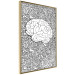 Poster Clear Mind - black and white human brain on abstract patterned background 127909 additionalThumb 14
