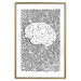 Poster Clear Mind - black and white human brain on abstract patterned background 127909 additionalThumb 18
