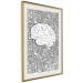 Poster Clear Mind - black and white human brain on abstract patterned background 127909 additionalThumb 3