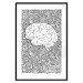 Poster Clear Mind - black and white human brain on abstract patterned background 127909 additionalThumb 15