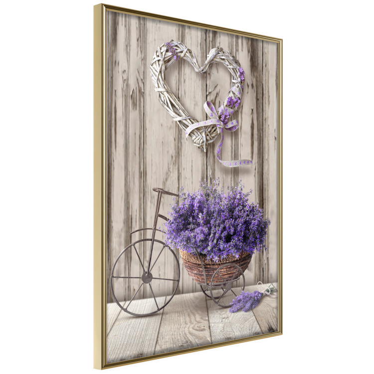 Poster Secret Lavender Bouquet - purple flowers on background of wooden planks 128409 additionalImage 12