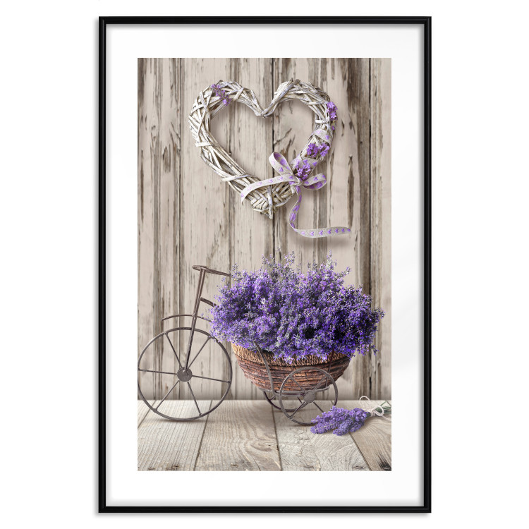 Poster Secret Lavender Bouquet - purple flowers on background of wooden planks 128409 additionalImage 20
