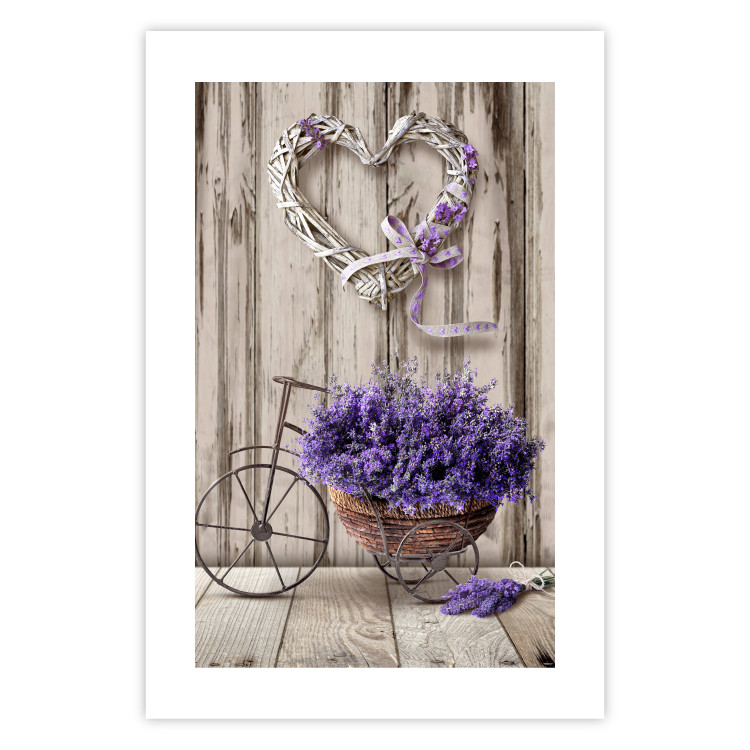Poster Secret Lavender Bouquet - purple flowers on background of wooden planks 128409 additionalImage 15