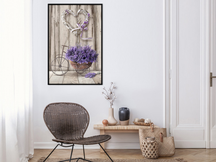 Poster Secret Lavender Bouquet - purple flowers on background of wooden planks 128409 additionalImage 4
