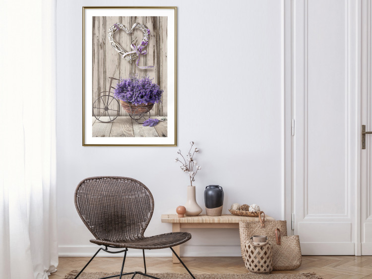 Poster Secret Lavender Bouquet - purple flowers on background of wooden planks 128409 additionalImage 13