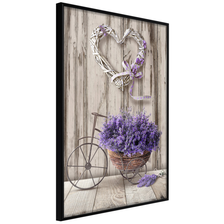 Poster Secret Lavender Bouquet - purple flowers on background of wooden planks 128409 additionalImage 11