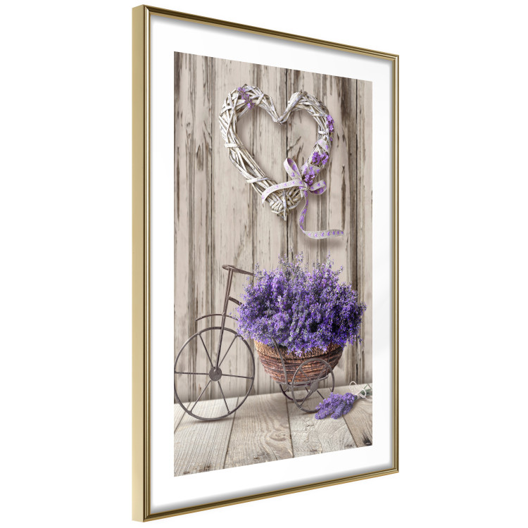 Poster Secret Lavender Bouquet - purple flowers on background of wooden planks 128409 additionalImage 7