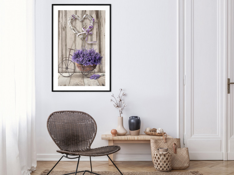 Poster Secret Lavender Bouquet - purple flowers on background of wooden planks 128409 additionalImage 19