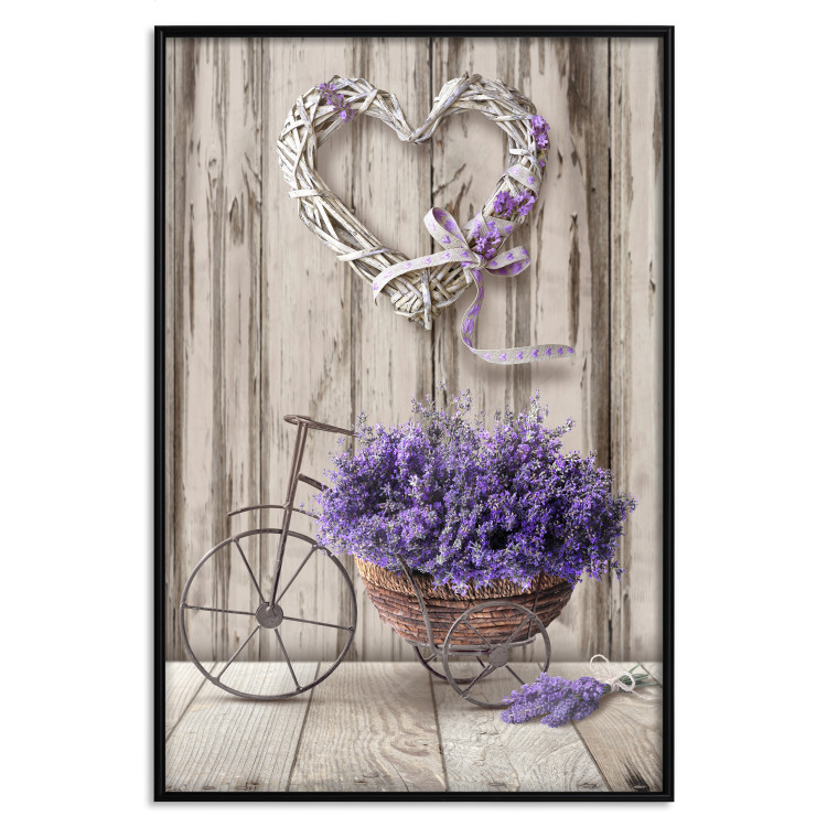 Poster Secret Lavender Bouquet - purple flowers on background of wooden planks 128409 additionalImage 16