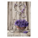 Poster Secret Lavender Bouquet - purple flowers on background of wooden planks 128409