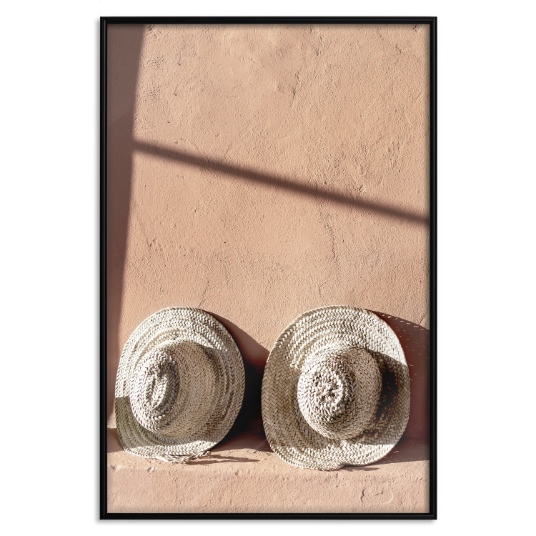 Wall Poster Sunlit Couple - two hats in the sunlight against a wall 129509 additionalImage 16