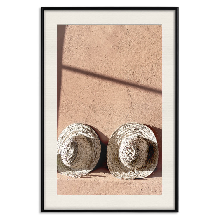 Wall Poster Sunlit Couple - two hats in the sunlight against a wall 129509 additionalImage 19