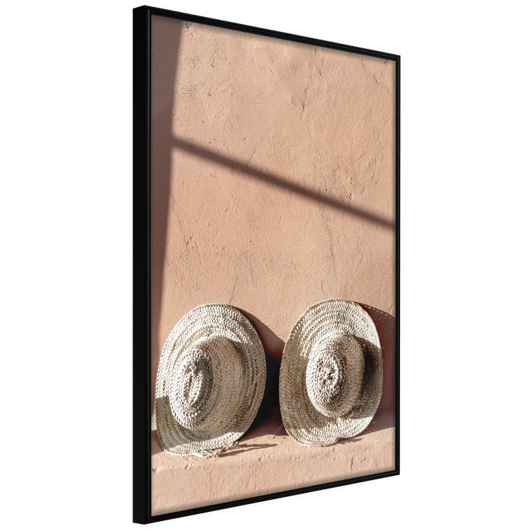 Wall Poster Sunlit Couple - two hats in the sunlight against a wall 129509 additionalImage 13