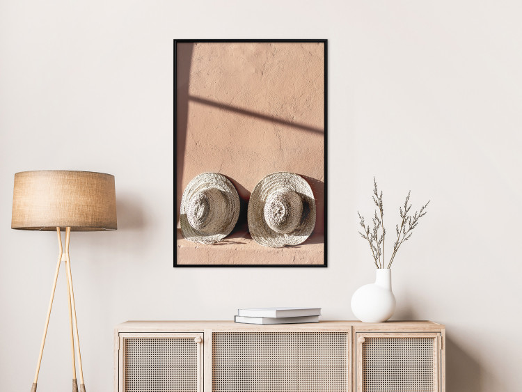 Wall Poster Sunlit Couple - two hats in the sunlight against a wall 129509 additionalImage 4