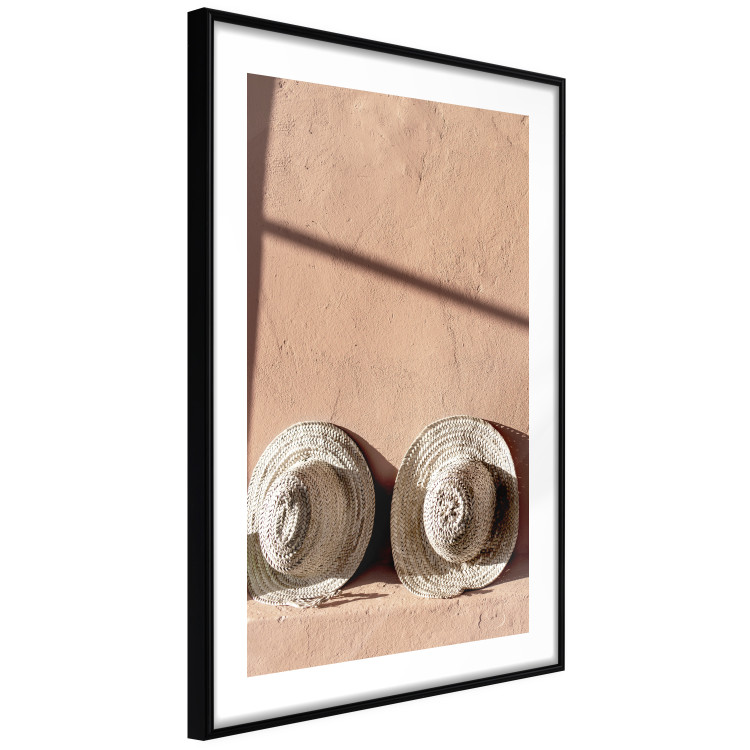 Wall Poster Sunlit Couple - two hats in the sunlight against a wall 129509 additionalImage 8