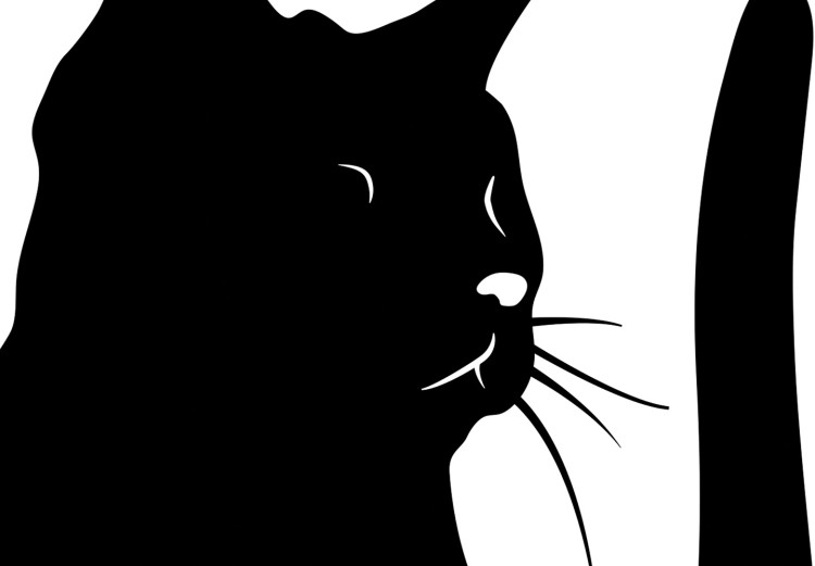 Poster Curious Cat - abstract black animal on plain white background 129609 additionalImage 10