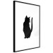 Poster Curious Cat - abstract black animal on plain white background 129609 additionalThumb 8