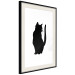 Poster Curious Cat - abstract black animal on plain white background 129609 additionalThumb 2
