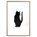 Poster Curious Cat - abstract black animal on plain white background 129609 additionalThumb 14