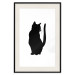 Poster Curious Cat - abstract black animal on plain white background 129609 additionalThumb 19