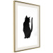Poster Curious Cat - abstract black animal on plain white background 129609 additionalThumb 3