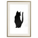 Poster Curious Cat - abstract black animal on plain white background 129609 additionalThumb 20